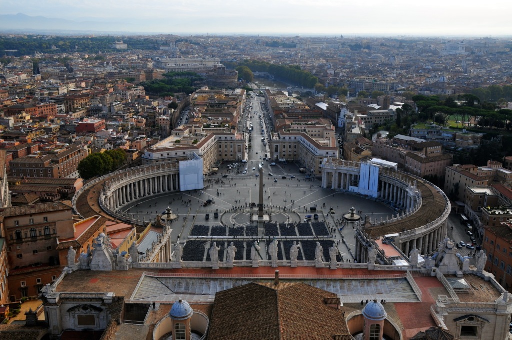 Saint Peter's Square from the top of the basilica /