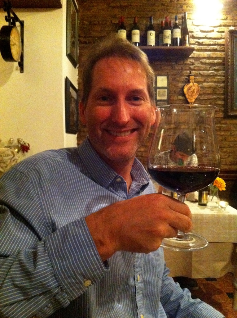 Massive wine glasses at Porto di Ripetta/