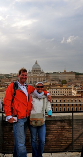 View of Saint Peter's Basilica from the top of Castel Sant'Angelo - Rome, Italy