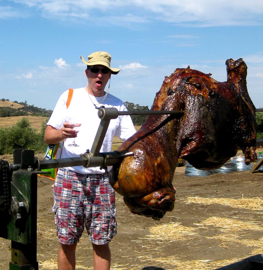 Disgusting looking roasting pig/