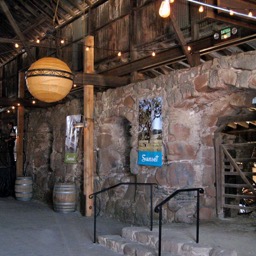 Adobe building inside a barn/
		    