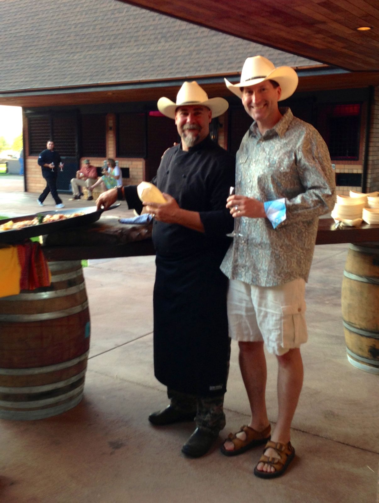 Tom &amp; Dan with matching hats/