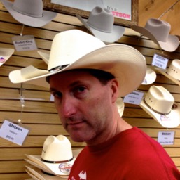 Dan and his stetson/
		    