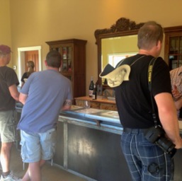 Wine club pick-up at Terry Hoage's/
		    