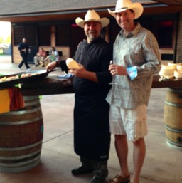 Tom &amp; Dan with matching hats/
		    