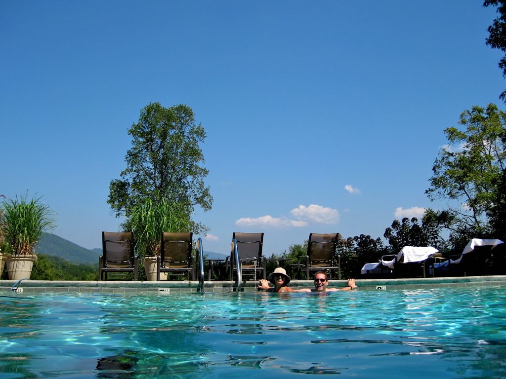 Pool with a view... except you can't see the view.../