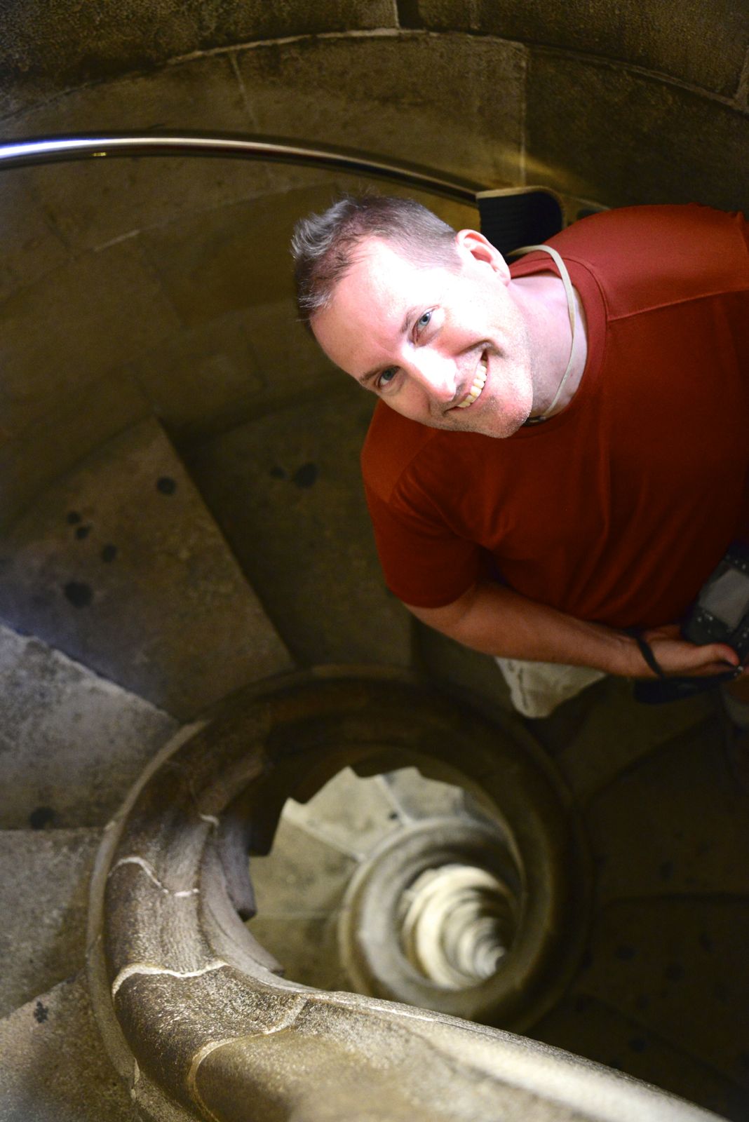 Walking down one of the towers/