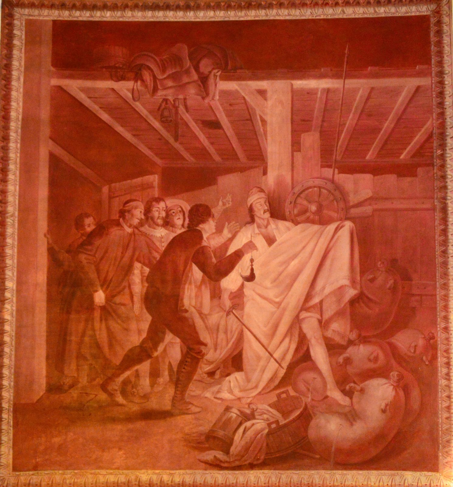 One of the many 17th century murals in our room! /