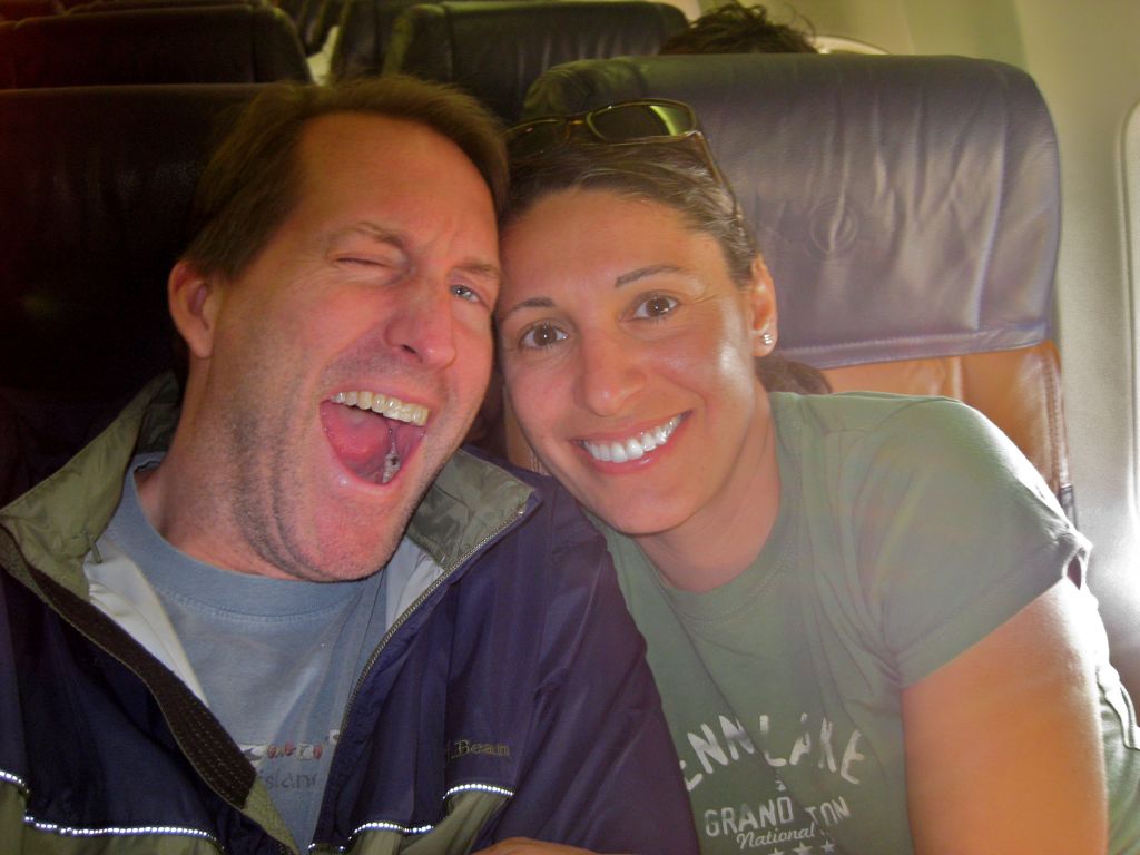 Poor Dan! Another crack-of-dawn flight!/