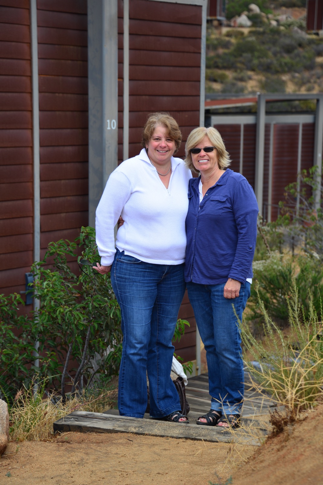 Wanda & LisaGreen in front of their pod/