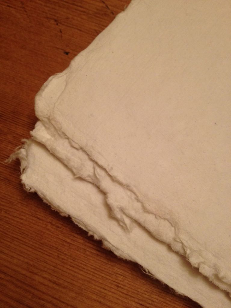 Martha gets to work: you start with hand-made paper/