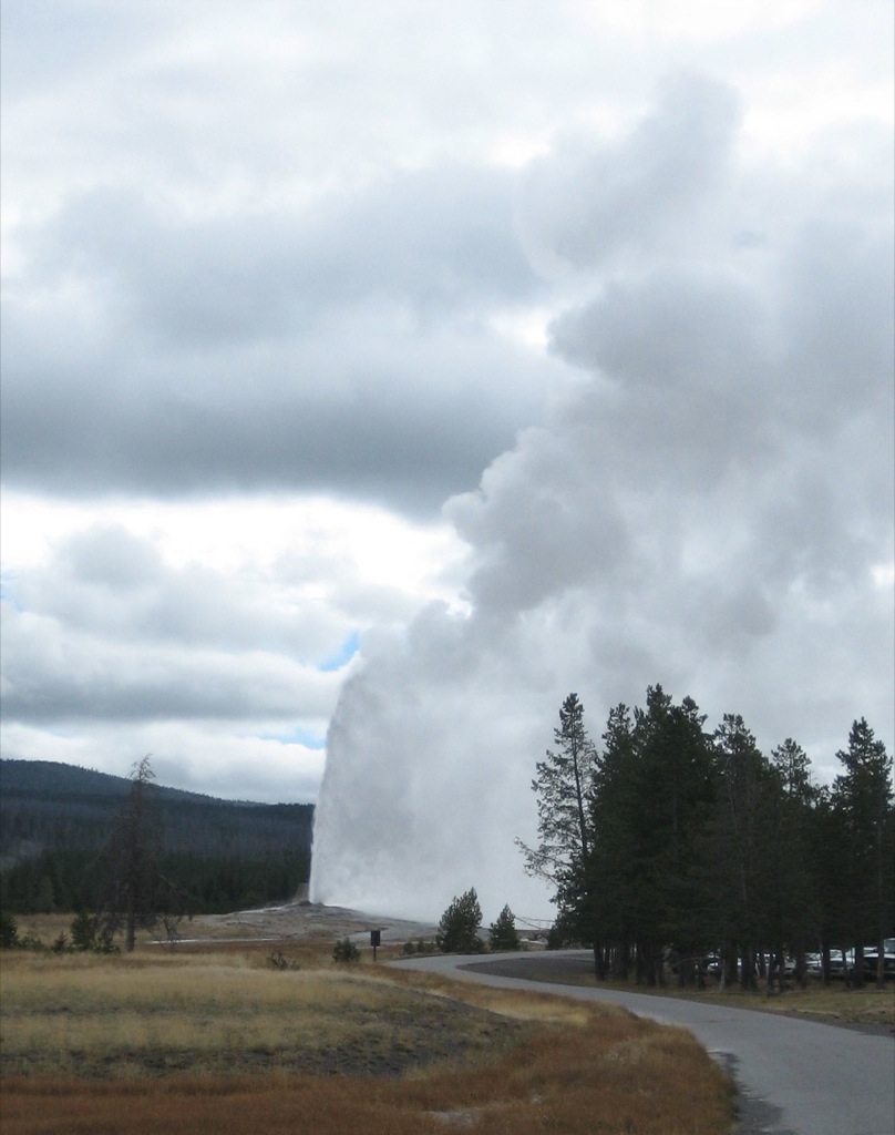 Old Faithful from afar/