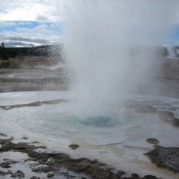 Spewing boiling water/
		    