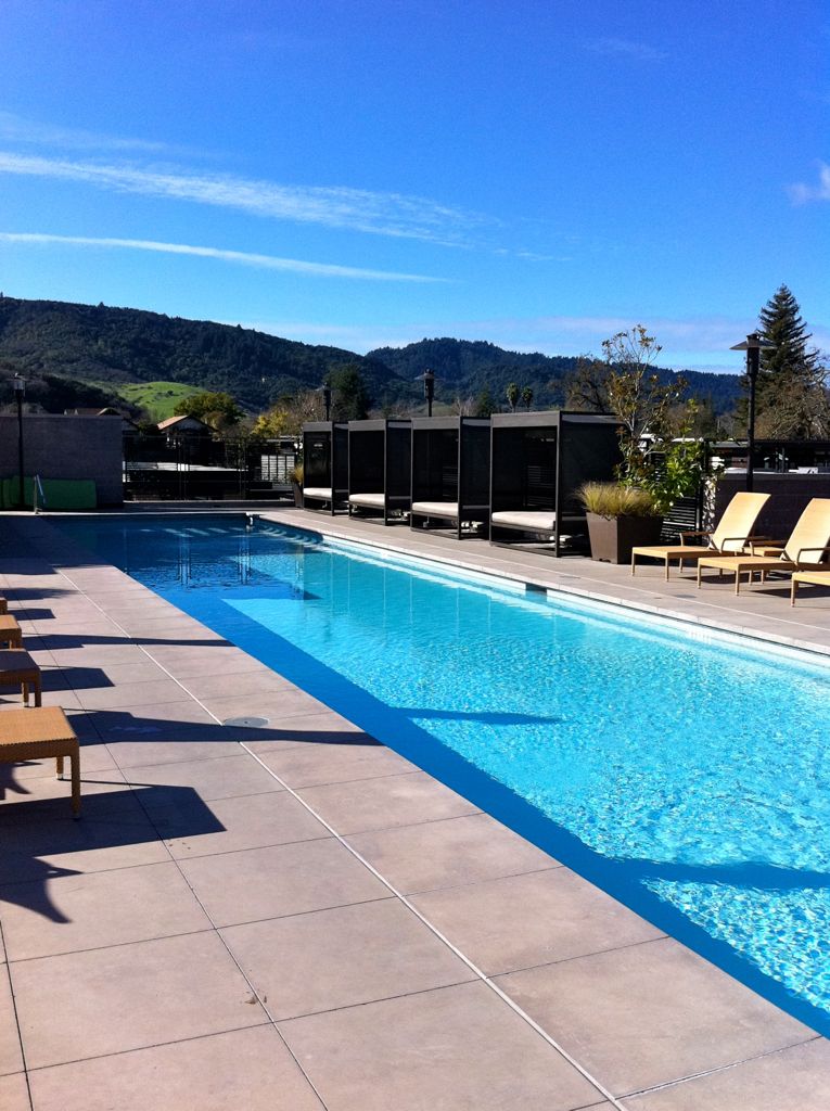 With its lap pool on top of the spa/